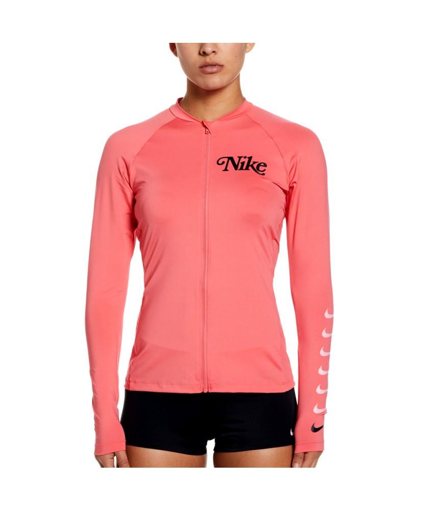 NIKE SWIM Women'S Rash Guard Legacy Full Zip Long Sleeve Hydro Guard Nessd356-683