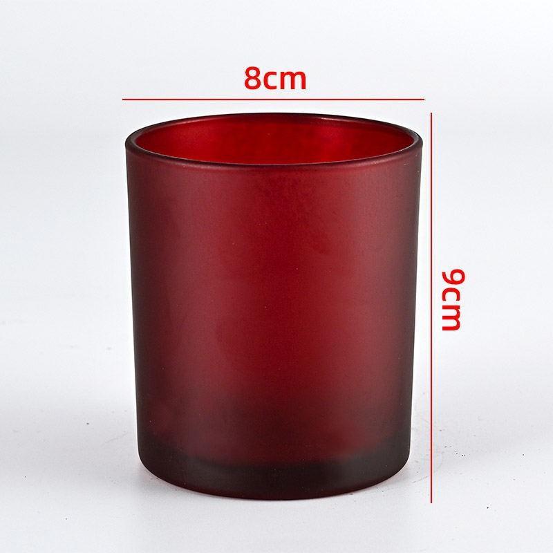 Colored Frosted Glass Candle Jar with Optional Lid - Creative Wide Mouth Design