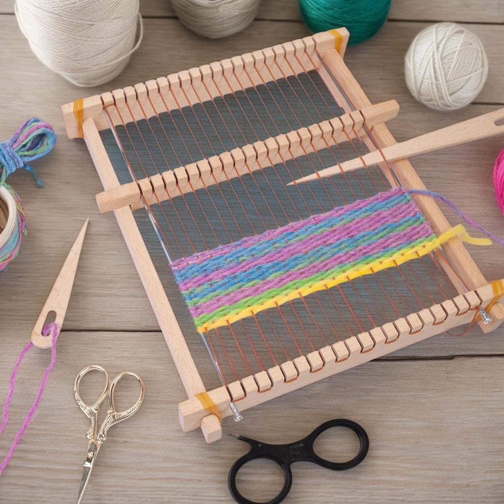 Dětská tkací sada Dřevěná tkací řemeslná sada pro dospělé Opakovaně použitelné nástroje na pletení příze Lehký ručně pletený stroj pro začátečníky