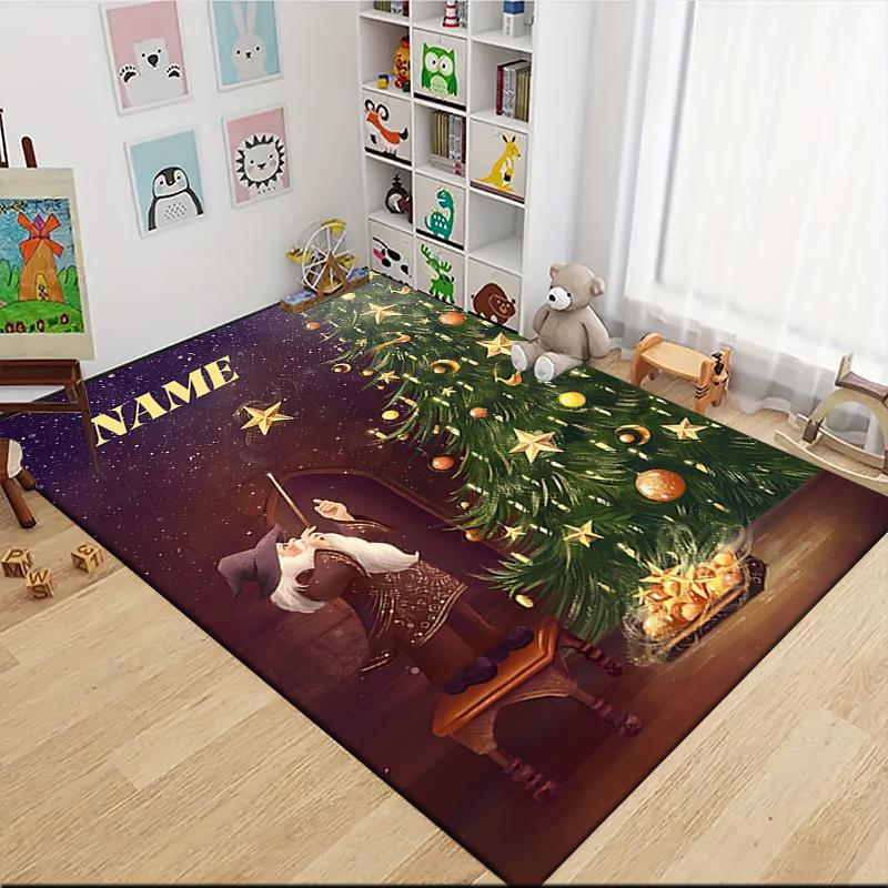 Custom Name Wizard's Ancient Wisdom Carpet Rug Customizable Soft Washable Anti-Slip Home Living Room Sofa Mats Personalized Rug. 090961