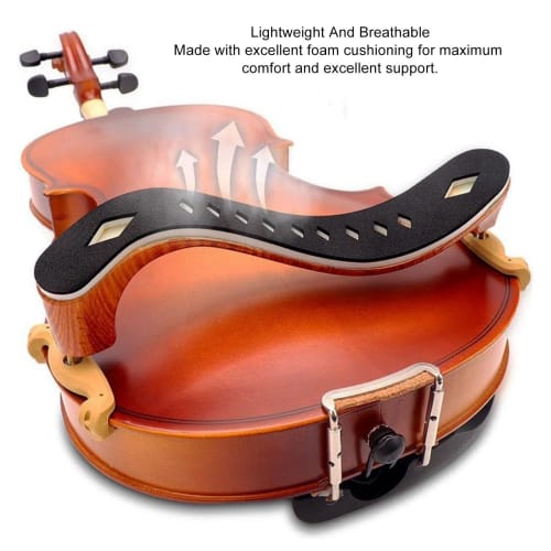 Violin Shoulder Rest, 3/4-4/4 Size, Non-Slip, Wood Grain Finish, Adjustable, Ergonomic, Breathable, with Support for Violin Practice (3/4-4/4)