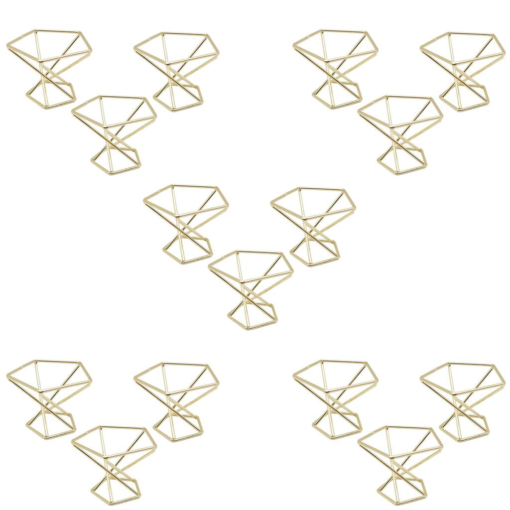 T02C!15 Pcs Geometric Air Plant Holder Airplants Rack Metal Plants Stand Planter Shelves Himmeli Decor Tillandsia Containers