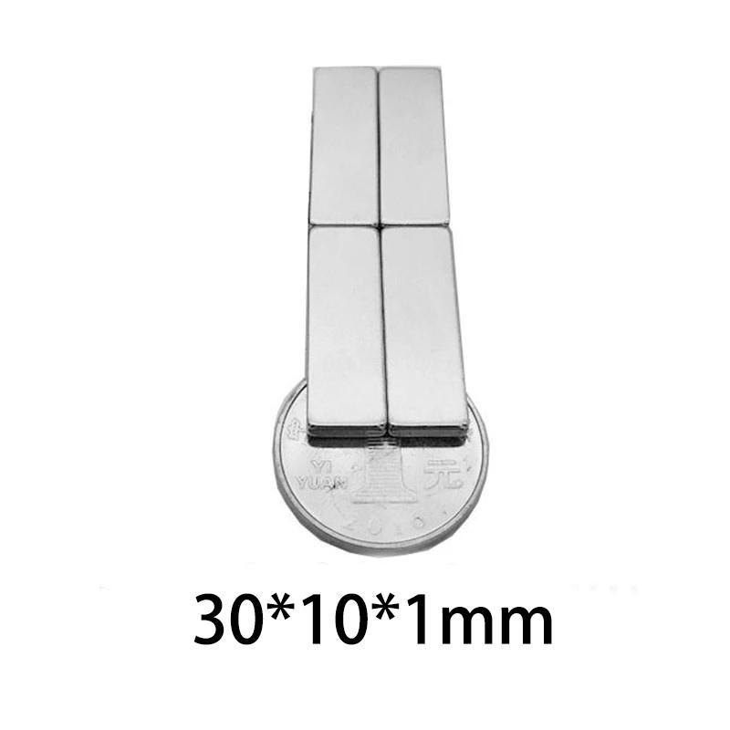 

20pcs 30x10x1mm Flat Fridge Magnets - 10mm Wide x 1mm Thin Magnetic Sheets for Photo Frames, Whiteboard Organizers