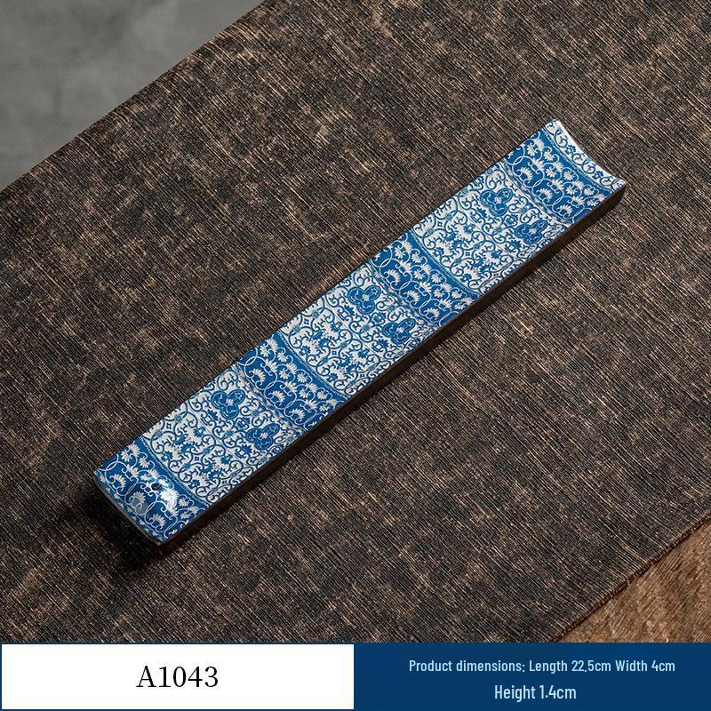 Guochao River & Mountain Ceramic Incense Holder - Retro Incense Stick Tray for Indoor Use