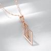 Colar Pingente Rombo Vazado Brilhante da Moda Para Mulheres Zircônia Natural Incomum Cor Ouro Rosa Joias Finas Diárias