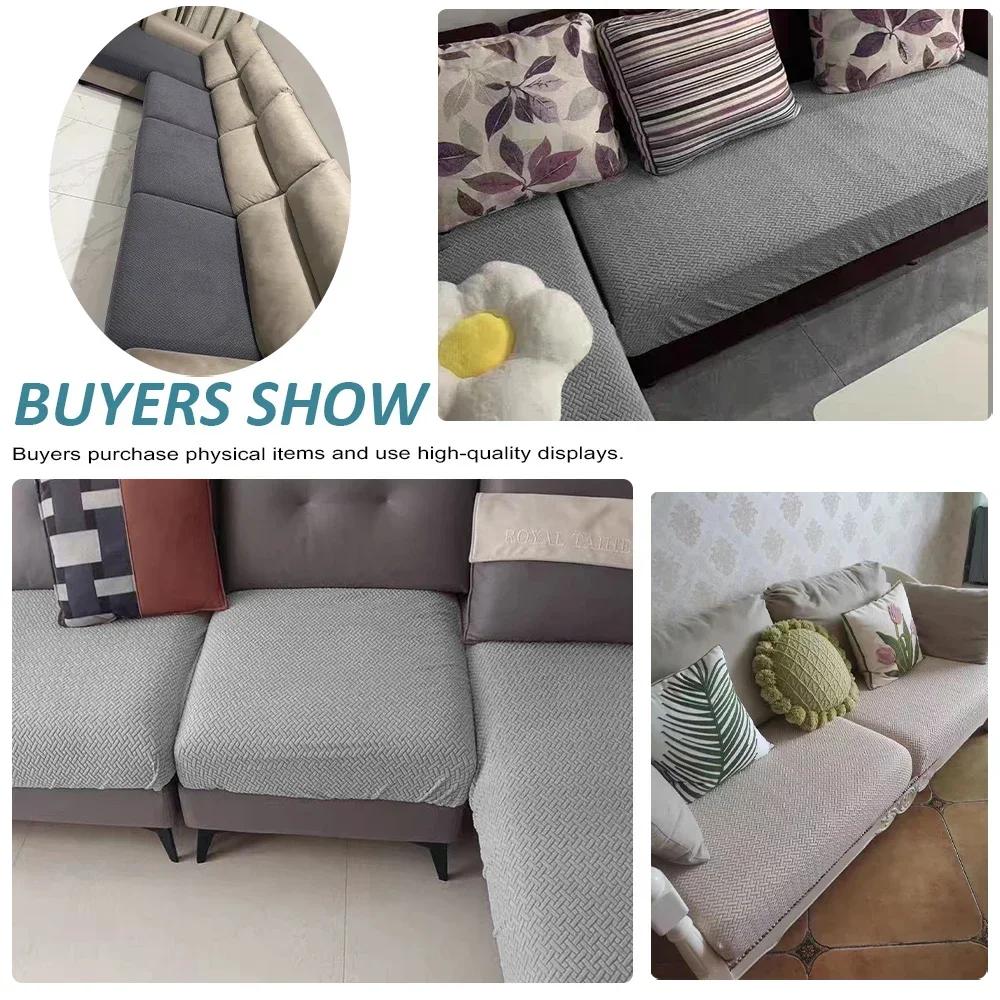 Elastic Sofa Cover Solid Sofa Seat Cover Grey Washable Seat Cushion Cover Furniture Protector Sectional