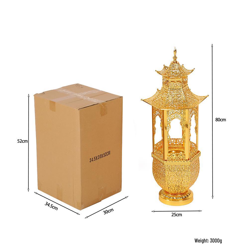 Golden Hollow Cross Incense Burner: Popular Large Arabic-Style Indoor Ornament