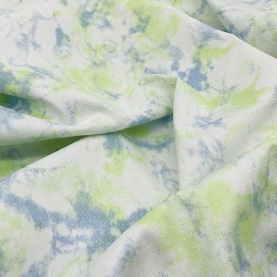 

Ткань Tie Dye Denim Мягкая одежда Дизайн DIY Ручная работа Материал для одежды Лоскутное шитье Швейные принадлежности Верхняя одежда Ткани 145x50cm