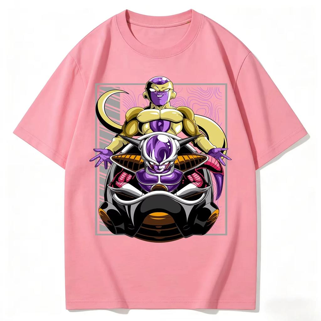 Dragon Ball Vintage Frieza Multiple Forms Print pure Cotton 2026 Summer men T-Shirt Unisex High Quality Casual Streetwear