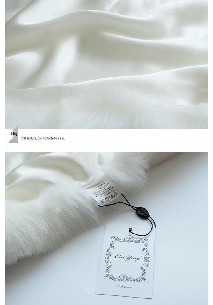 Women's Soft Thickened Faux Rabbit Fur Shawl - Warm Autumn/Winter Cloak