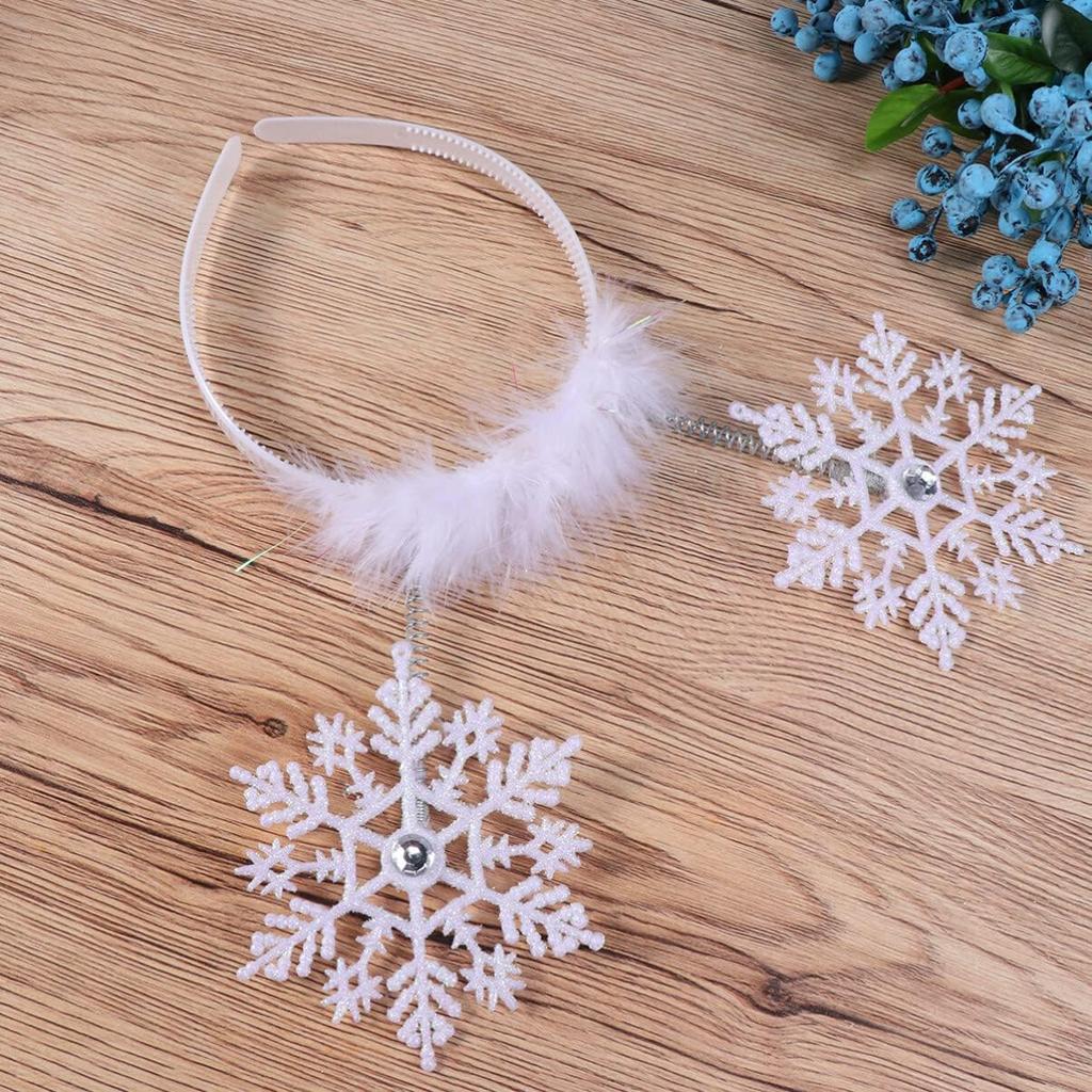 Christmas Headband 6pcs Christmas Decorative Headband Adorable Hair Bands Cute Snowflake Hair Hoops Snowflake Headdress Birthday Favors Halloween