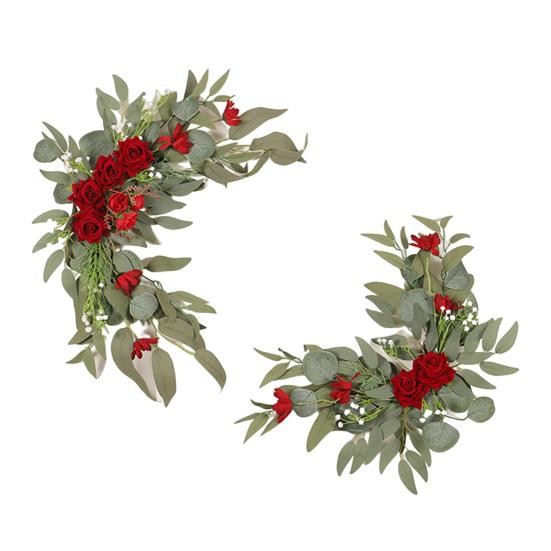 Yousheng 2Pcs Artificial Flowers Vivid Anti-fade No Wither Faux Silk Flower Wedding Welcome Simulated Flower Wedding Supplies