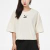 PUMA Crop Tops Women's Ecru Crew Neck Moderate 533212-73