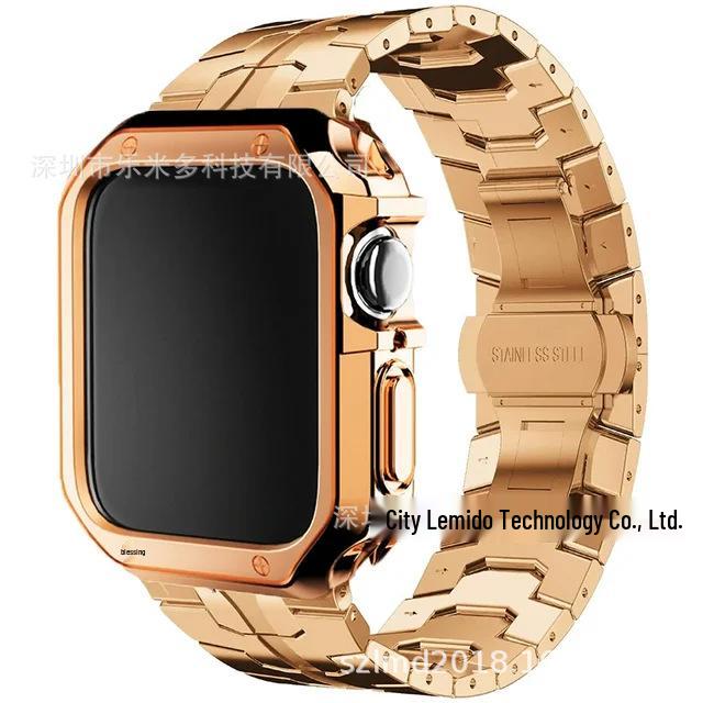 Iron Man Edelstahl-Rüstungsgehäuse mit TPU-Armband für Apple Watch