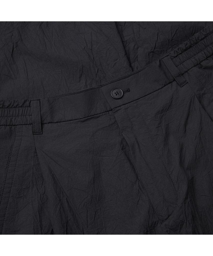 Keoseuuteommellou Black Loose Fit Tucked Creased Pants Cwpam26431Bkx