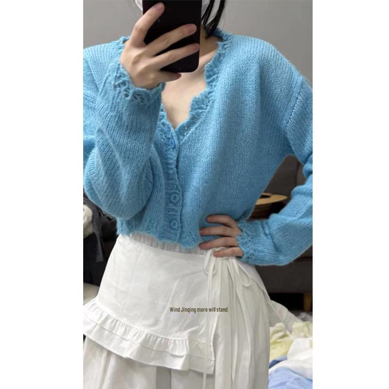 

2026 Spring Korean Crochet Cardigan & Lace Pants Fashion Set Extra Large