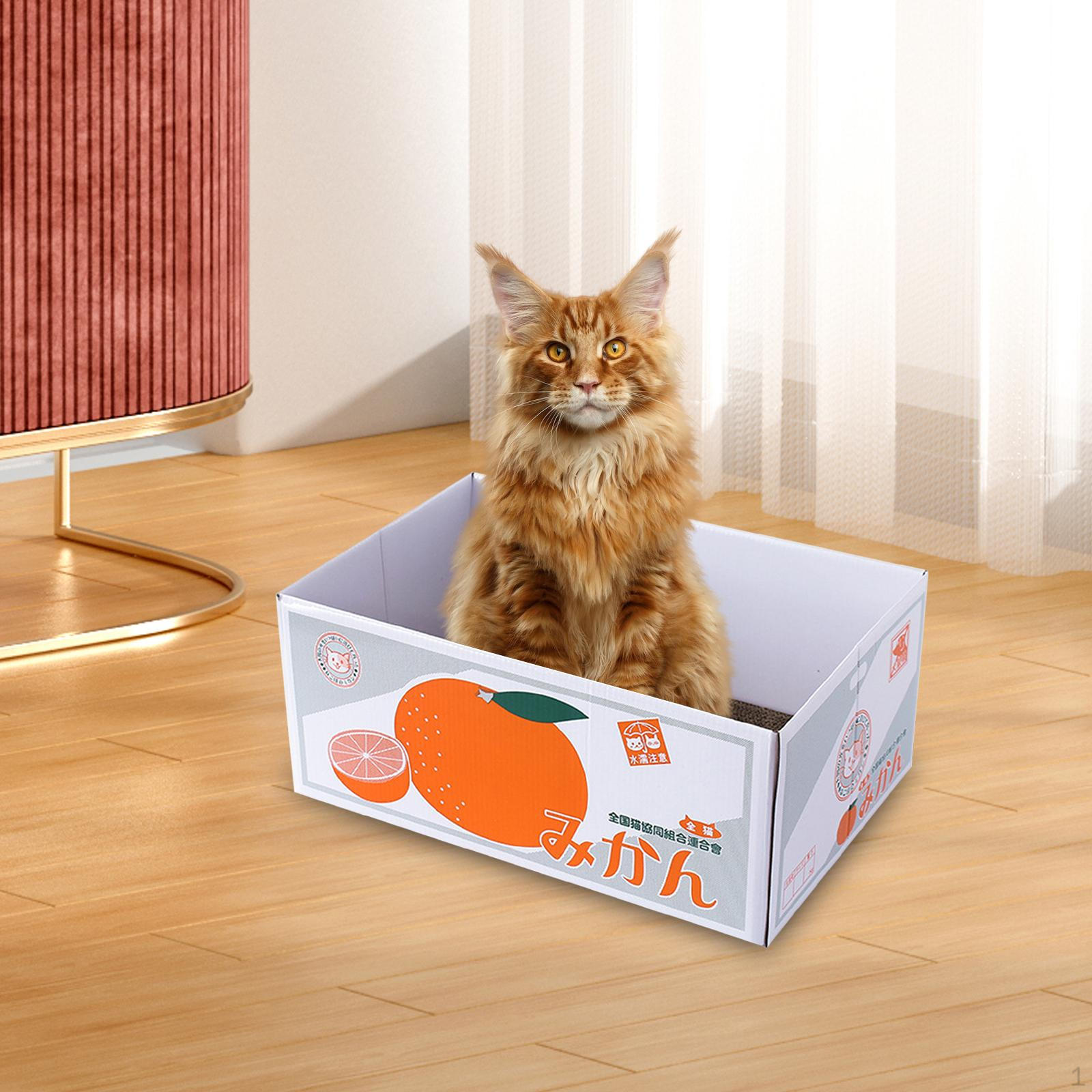 

Картонная кошачья коробка для когтеточки Когтеточка Китти царапается во время сна Прочные кошачьи мяты оранжевый