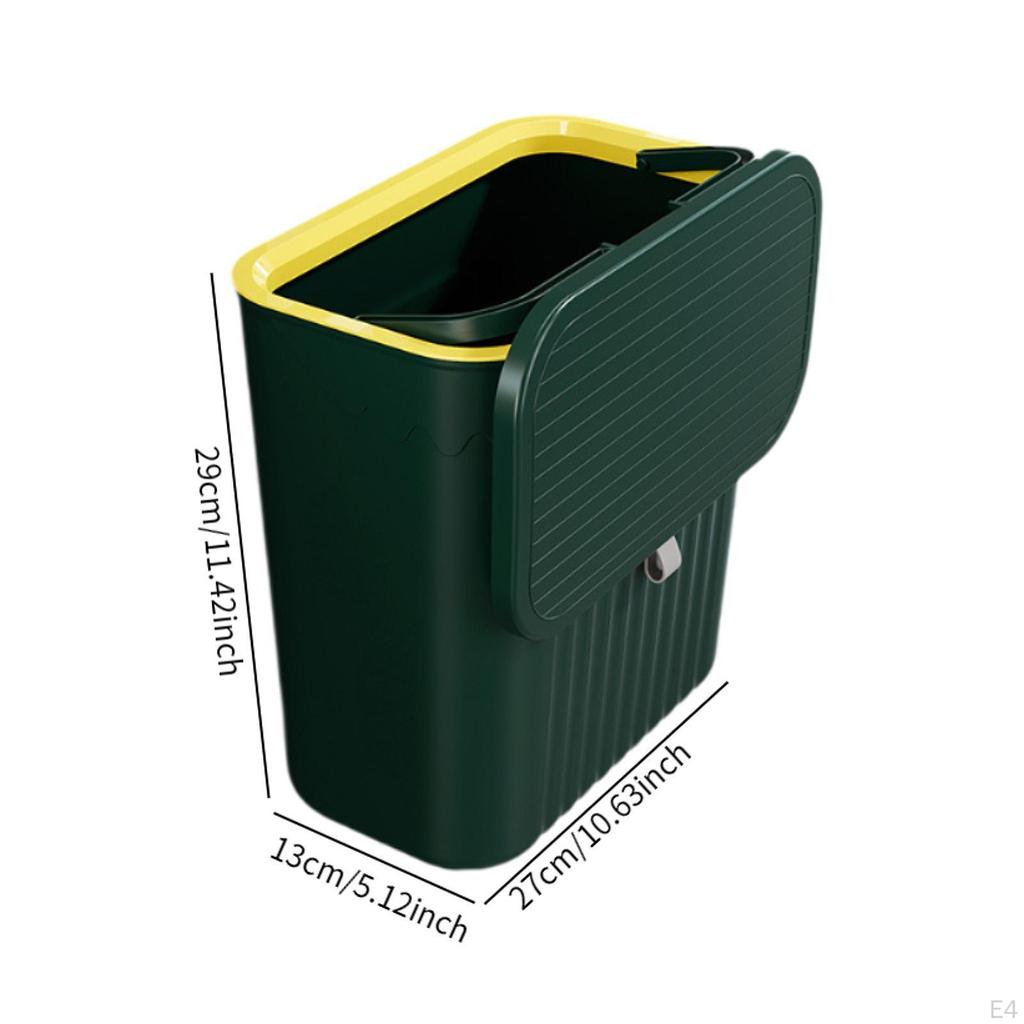Kitchen Compost Bin Hanging Bathroom Trash Can with Lid, for Home, Office