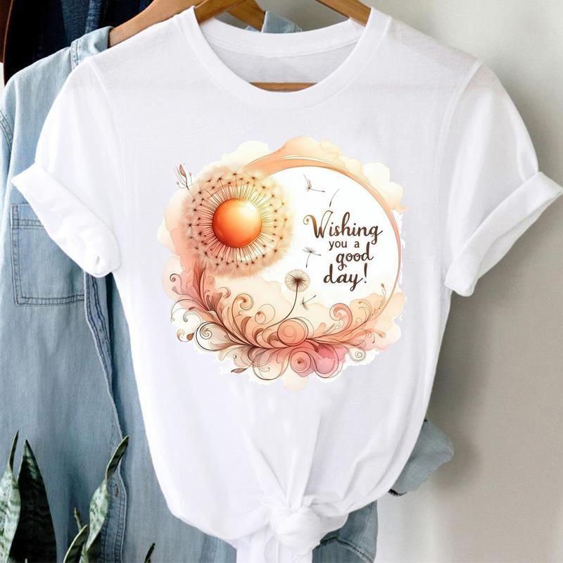 (Asian Size) sweet love trend T Shirt Clothing Lady o-neck Short Sleeve T-shirts Printed Female Top Casual Fashion Women Graphic Tee