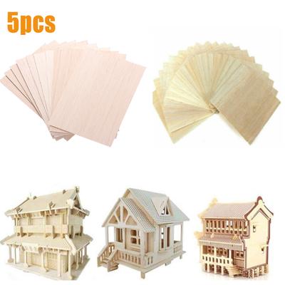 5 Pcs Wooden Plate Model Balsa Wood 1mm/1.5mm/2mm/3mm/4mm/5mm/6mm/8mm Thick Multi Size