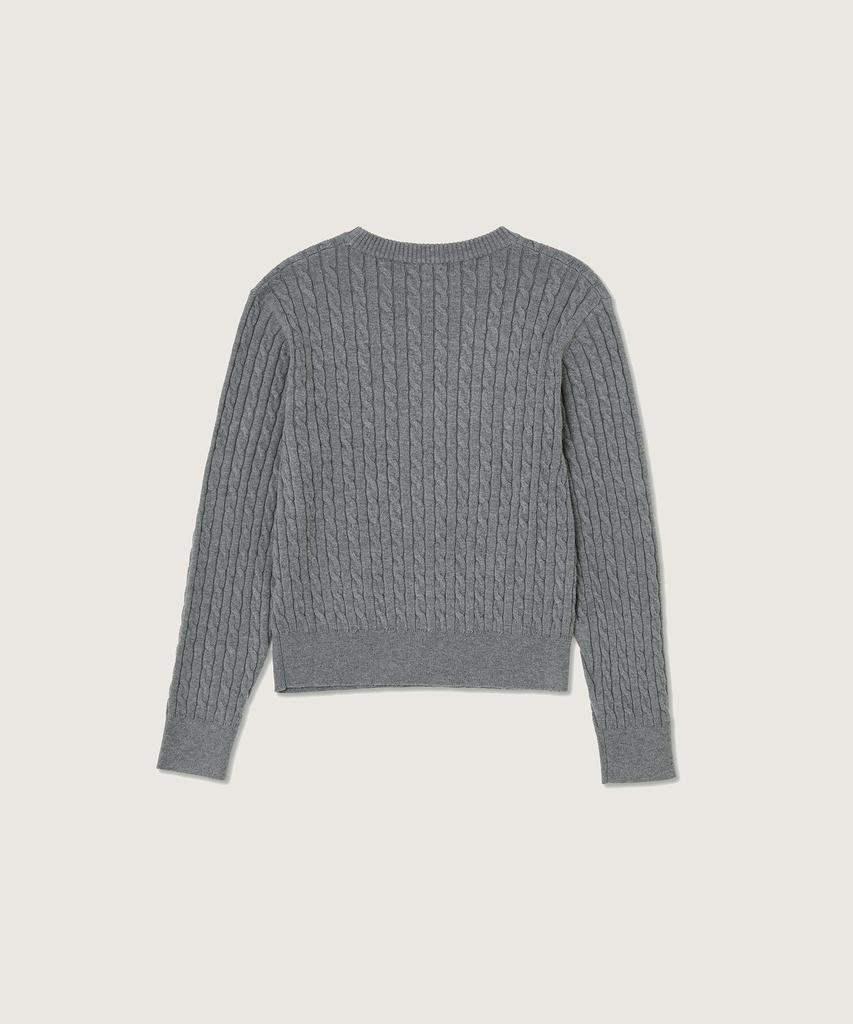 PLAC WOMEN Cable Round Neck Knit Charcoal