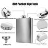 Flasks for Liquor for Men Stainless Quality Hip Flask 8oz Pocket Engraved Wine Drink Pot Alcohol Flagon Metal 220ml Whiskey Flask (8oz, Silver)