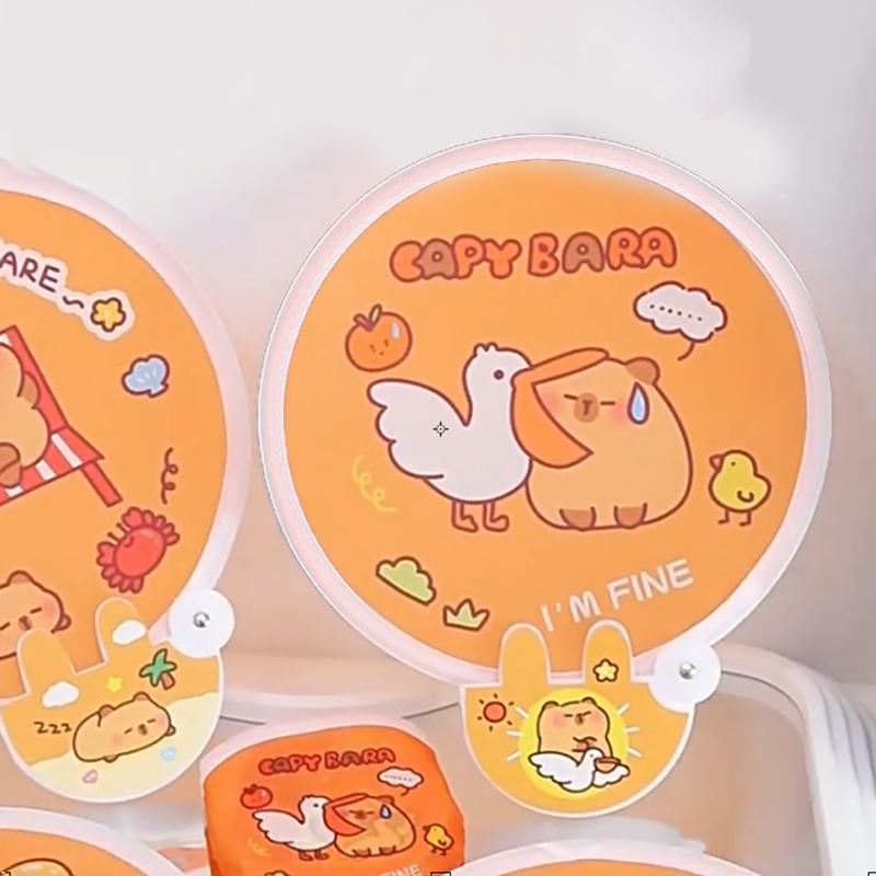 Portable Cartoon Folding Fan Kawaii Creative Foldable Fan Cool Summer Hand Fan Flying Disk Pocket Cloth Fan Gifts For Kids
