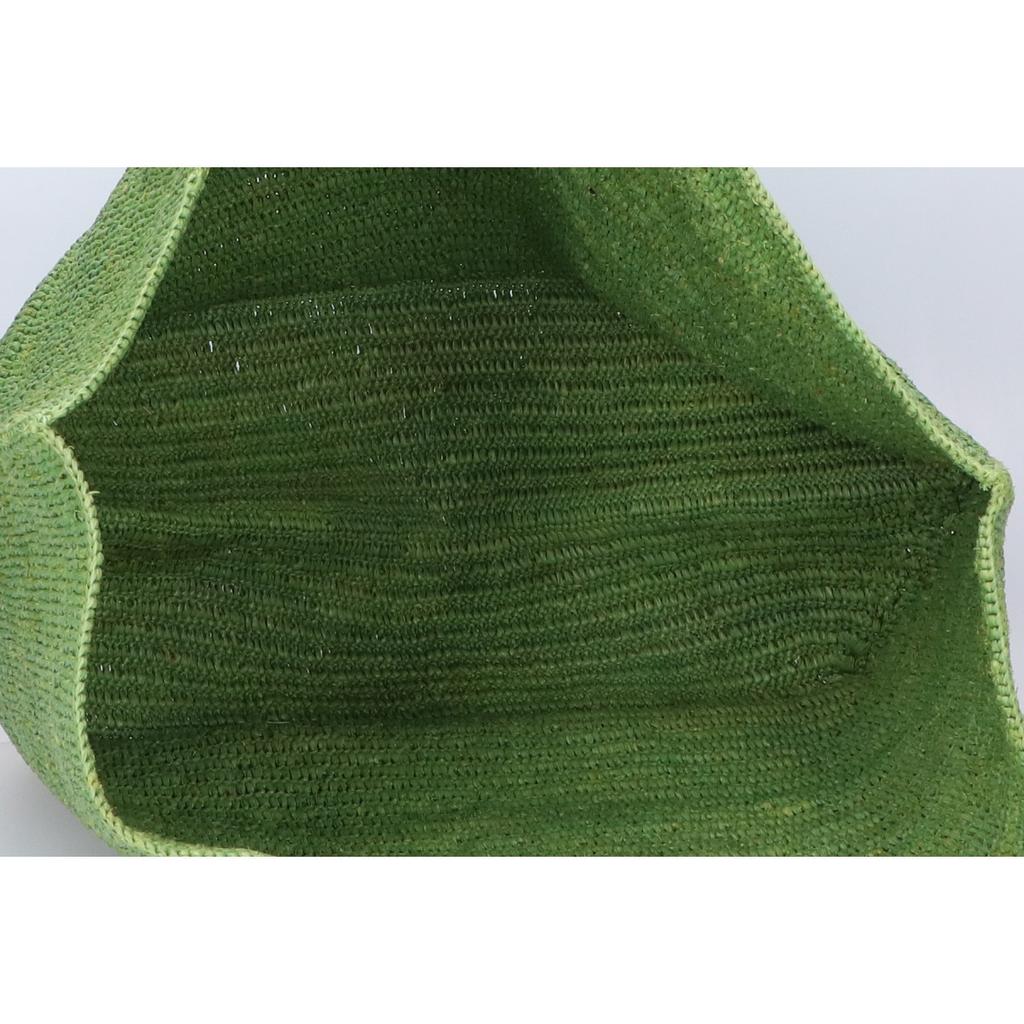 LOEWE B507X23X10 Fold Shopper Raffia Tote Bag greenUsed