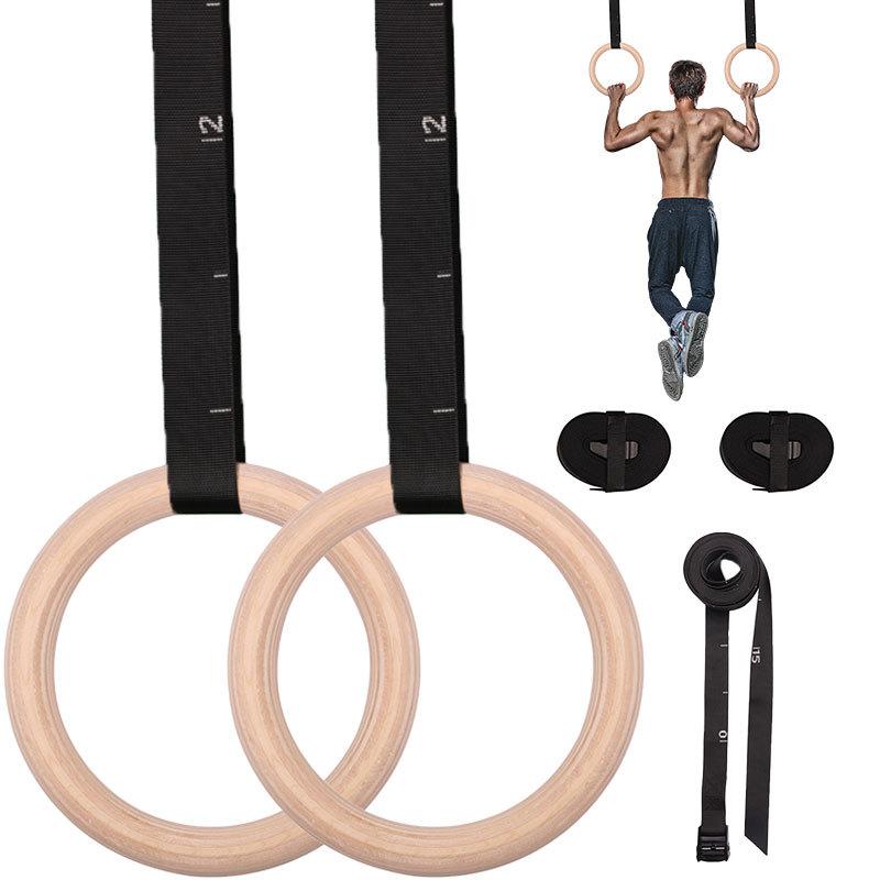 Oem Fitness Adjustable Strap Core Strength Exercise Indoor Gymnastics Birch Wood Pulling Fitness Circle