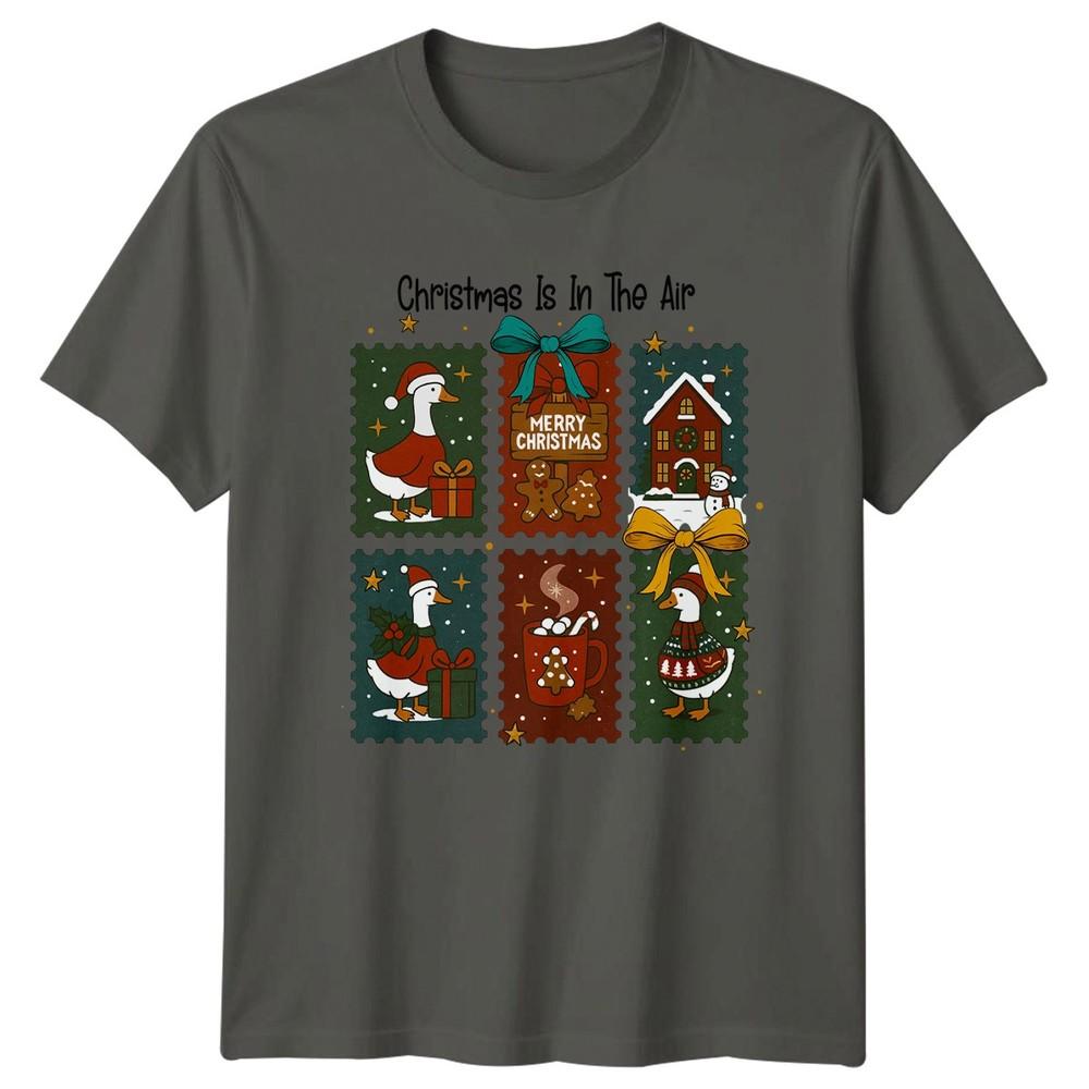 Christmas Is In The Air Merry Christmas Holidays Stamps Unisex Unisexs Graphic Tee S