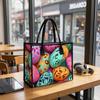 Easter Egg Printed Tote Bag Casual Large Capacity Handbag for Daily Shopping Travel Use