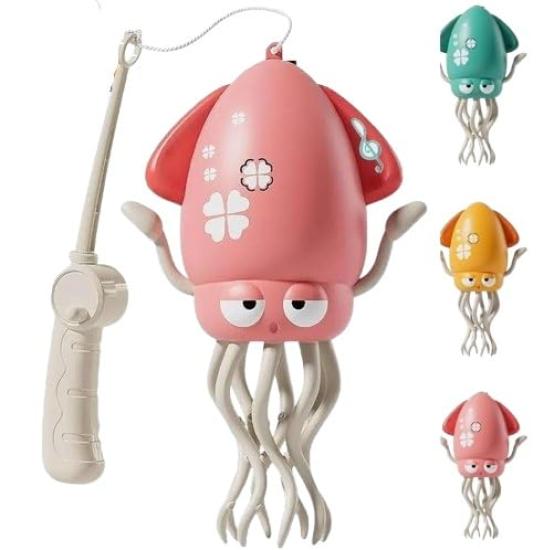 Bewegliches und tanzendes Oktopus-Tintenfisch-Spielzeug, Elektrisches Tintenfisch-Spielzeug mit LED-Lichtern und Musik, Automatischer Ausweichsensor, 8-beinige Aktion, USB-wiederaufladbar,