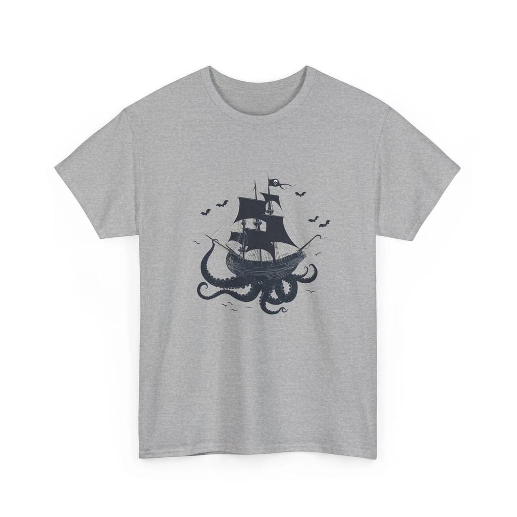Pirate Ship Kraken Tentacles Cryptozoology T-Shirt | Cryptid Hunter Shirt