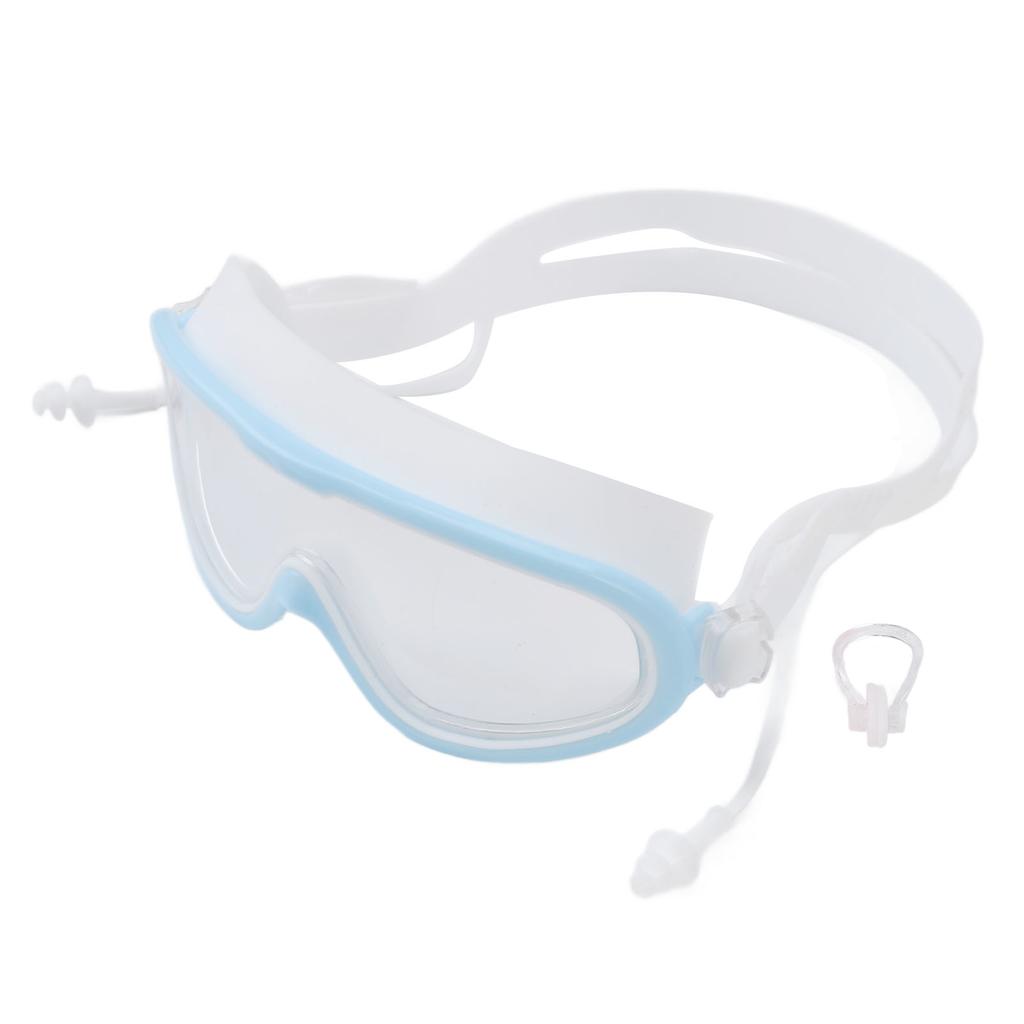 Kids Swimming Goggles Large Frame Waterproof Non Fog HD Swim Supplies with Nose Clip