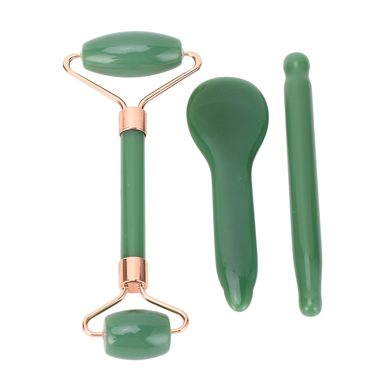 

Расслабление лица Нефритовый ролик Инструменты Гуа Ша Двусторонняя ручная массажная Массаж для расслабления лица