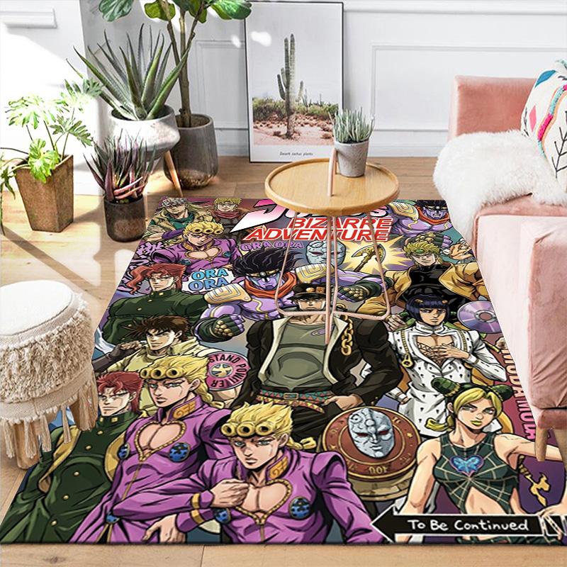 JoJo's Bizarre Adventure Minimalist Area Rug Soft Washable Non-slip Mat Home Room Decor THW