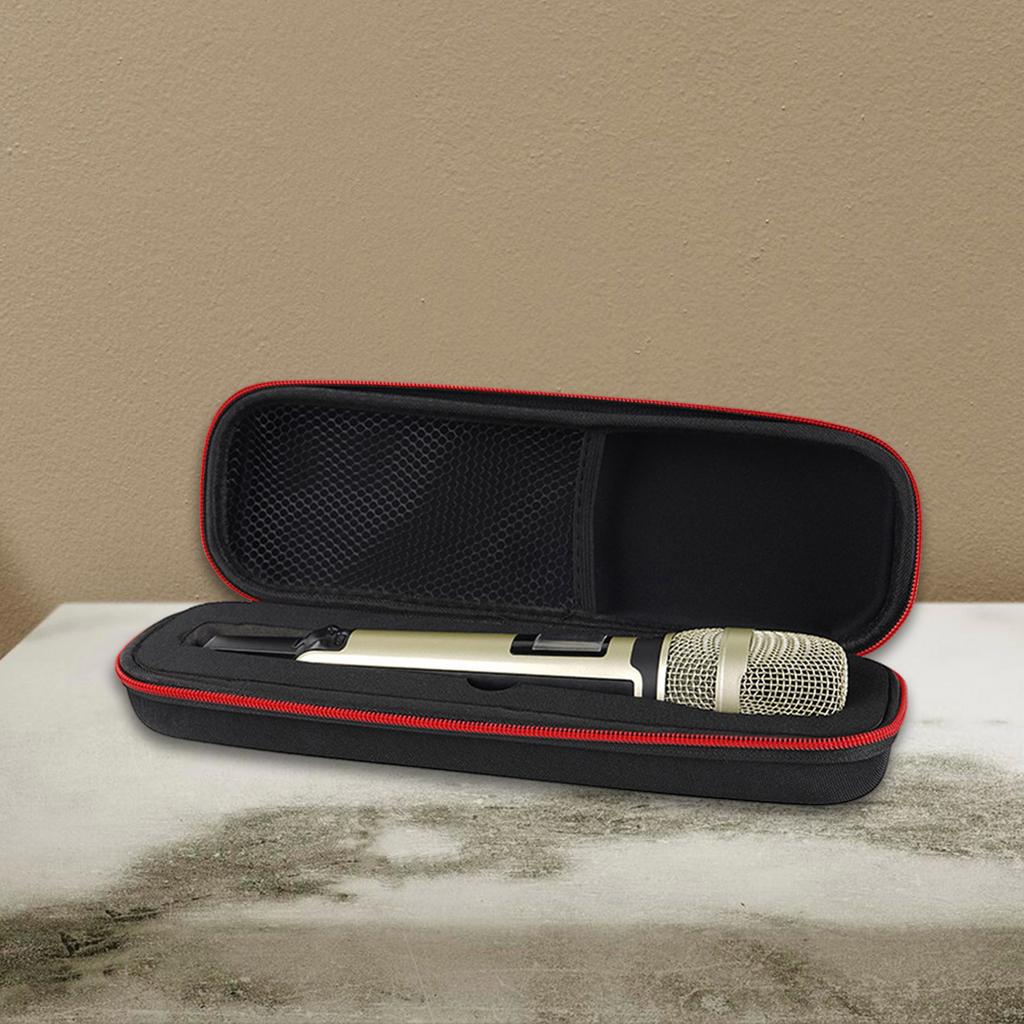 Compact K-song Microphone Holder Case EVA Travel Bag for Handheld Wireless Mic Easy Access Double Zippers Container