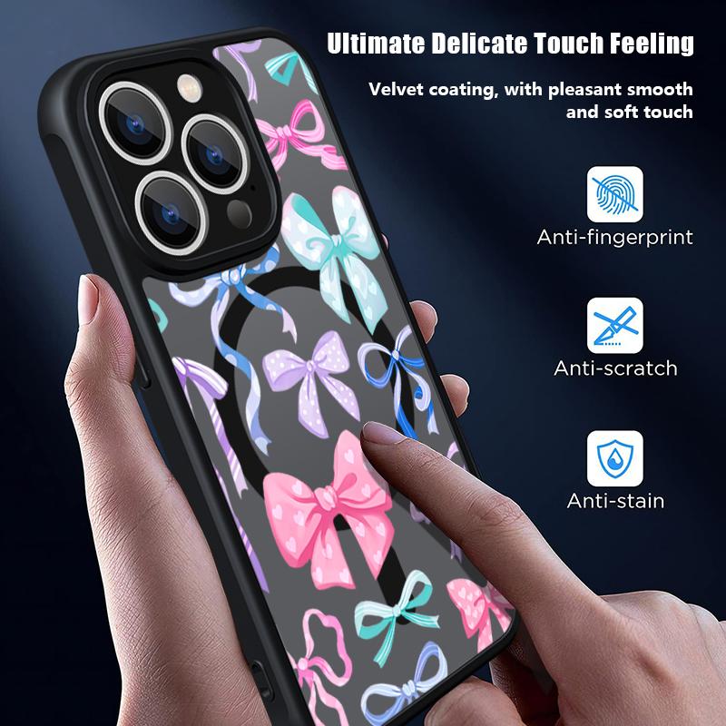 Colorful Bowknots Pattern Case For iPhone 17 Pro Max Funda iPhone 16 15 14 13 Pro Max Rugged Bumper Magnetic For Magsafe Shockproof Cover