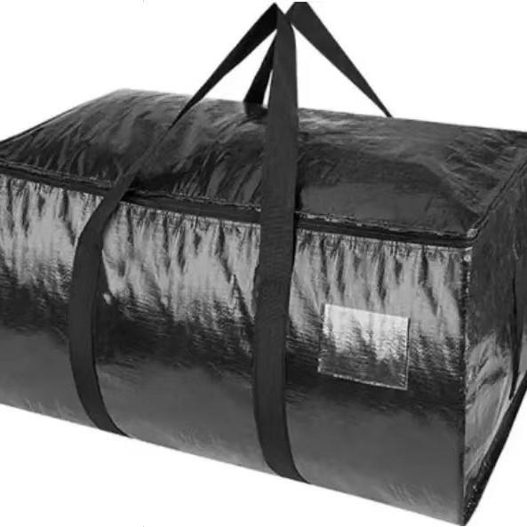 Blue PE Woven Snakeskin-Pattern Moving Bag: Thick, Coated, and Durable Backpack for Luggage.