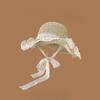 Ins Hepburn Style Lace Long Lace-up Hollow Straw Hat Children Summer Travel Sun Protection Beach Sun Hat