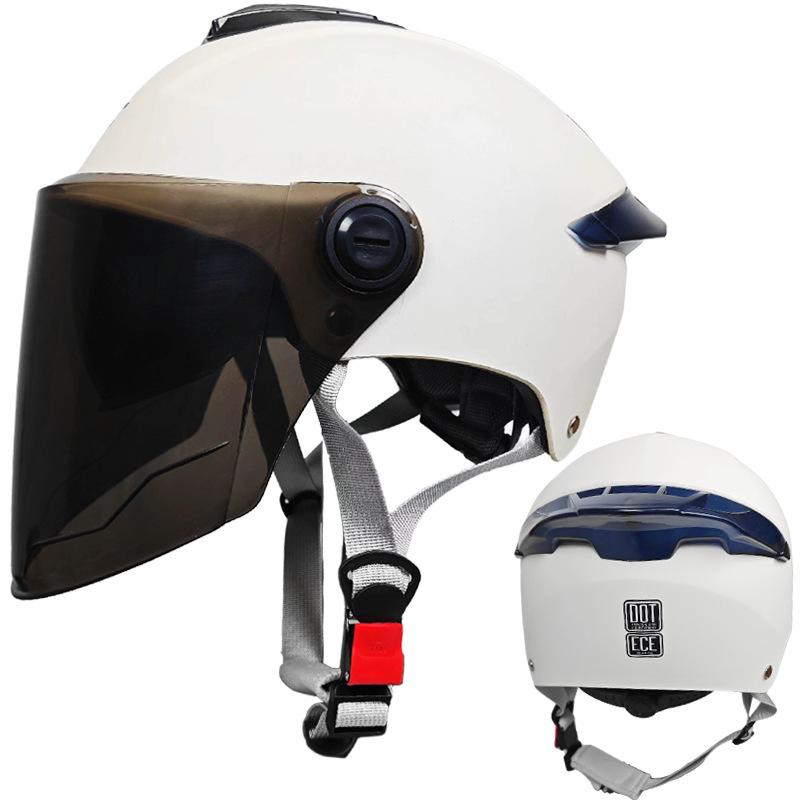 Anti-fog Dual Lens Electric Car Helmet for Men and Women All Seasons Universal Half Helmet