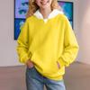 Winter Boy And Girls Solid Color Long Sleeved Hooded Sweatshirt Tops
