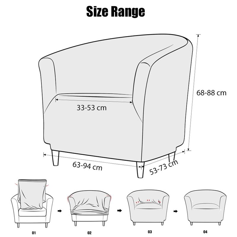 Žakárový potah na jídelní židli Club Elastický potah na křeslo Tub Jednobarevné potahy na pohovku Ochrana pohovky proti špíně Do obývacího pokoje