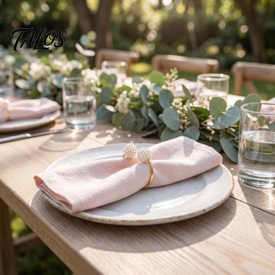 Dekoracyjne Pierścienie na Serwetki do Restauracji 3 Sztuki Pierścienie z Sztucznymi Perłami, Metalowe Uchwyty Wielokrotnego Użytku, Eleganckie Wesela Bankiety Imprezy Kolacyjne Wystrój Stołu Wykwintne