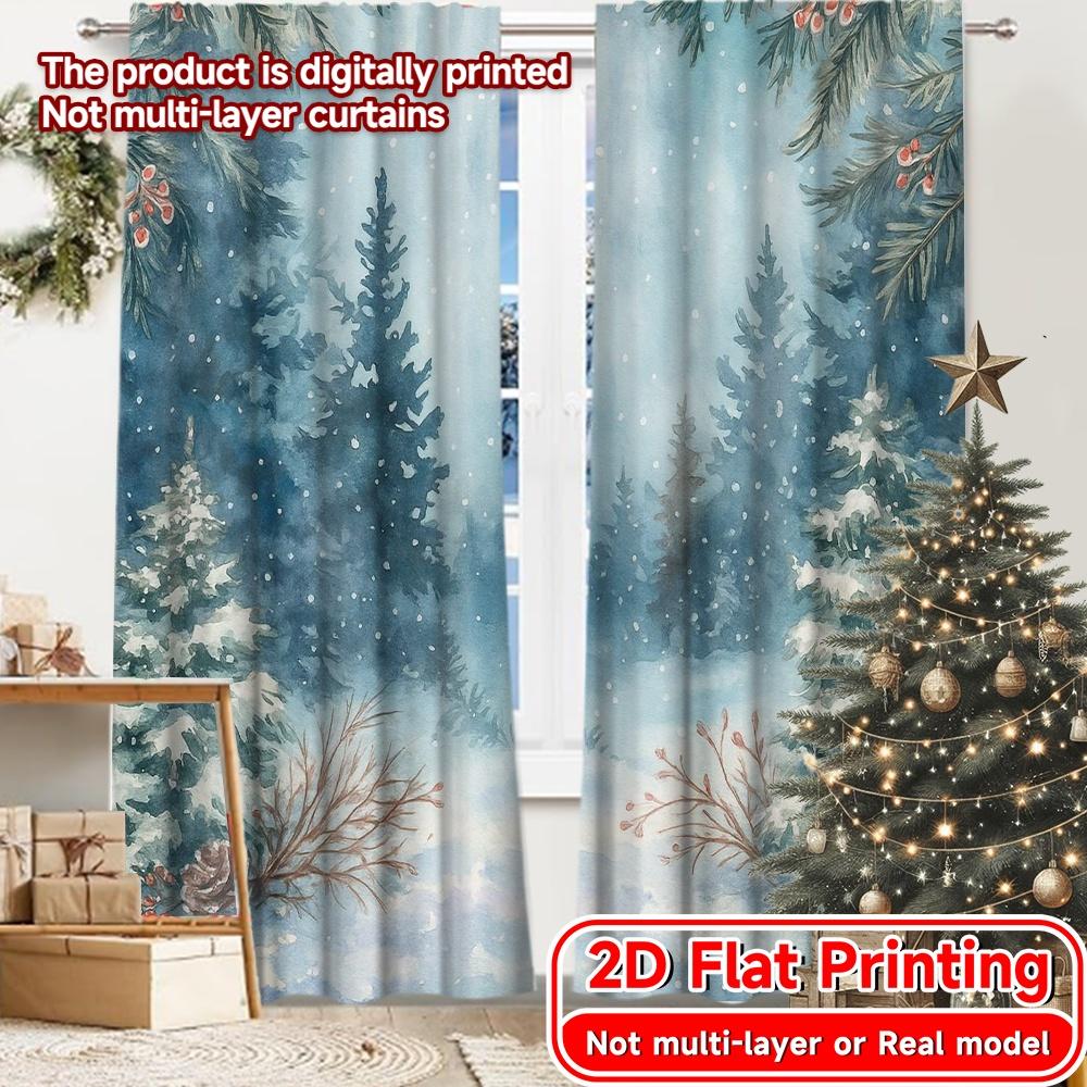 

2 шт., Шторы с плоской 2D-печатью (Без Рода) Зимняя сказка(3) Современные Модные Шторы Полупрозрачные Шторы Комната 52.50 × 116.00 cm 2 pcs