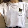 Korean Style Casual Short-Sleeved T-Shirt for Women Spring/Summer Cartoon Panda Print Loose Base Shirt Polyester Fabric