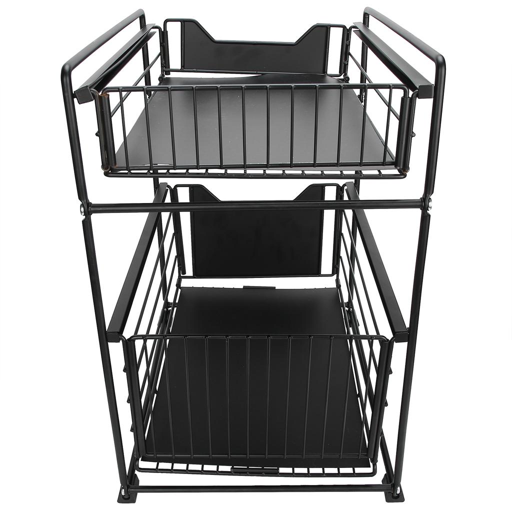 2vrstvý kuchyňský úložný stojan pro domácnost s výsuvným stojanem na kancelářskou kosmetiku do kuchyně