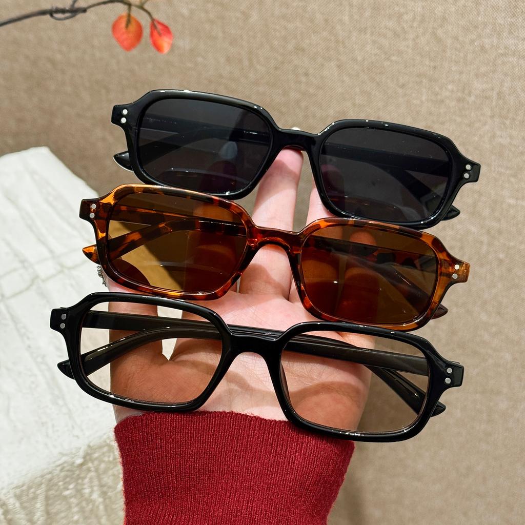 2Pcs/3Pcs Fashion Rectangular Frame Sunglasses Set Classic Multifunctional Fashion Accessories Fashion Clothing Vacation