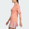adidas Two-In-One Polo Shirt And Vest Color Block Logo Long Sleeve Knit Top Women Tops Pink Brown HZ6117