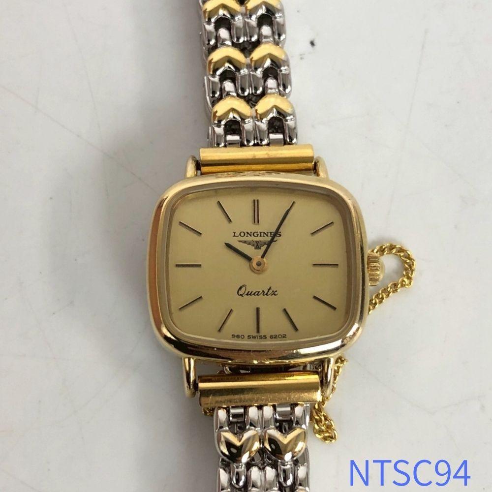 Used LONGINES Longines Watch Quartz Ladies Combination Gold Silver 960 SWISS 6202 Square Dial Gold Antique Vintage
